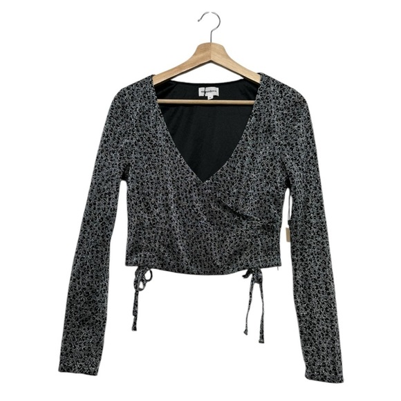 NWOT REVOLVE SUPERDOWN Syna Ruched Top Silver Leopard S - Picture 6 of 12